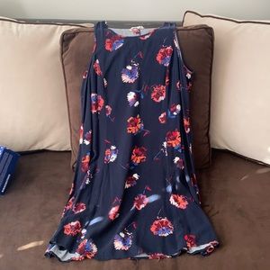 At knee navy floral dress